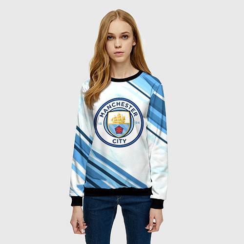 Женский свитшот Manchester city / 3D-Черный – фото 3