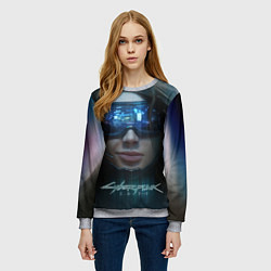 Свитшот женский Cyberpunk 2077, цвет: 3D-меланж — фото 2