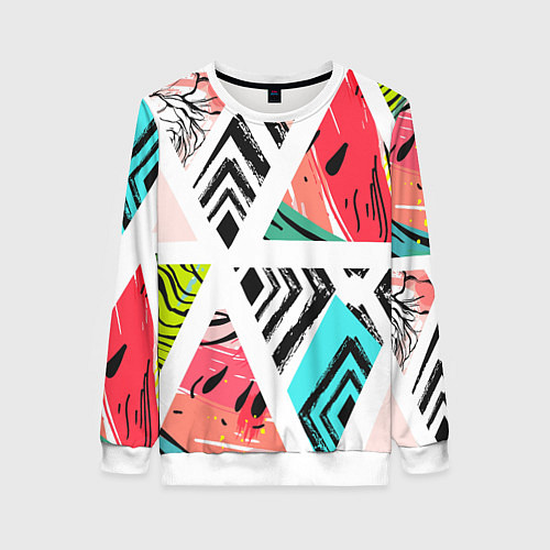 Женский свитшот Тропическое ассорти / 3D-Белый – фото 1