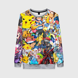 Свитшот женский Pokemon Bombing, цвет: 3D-меланж