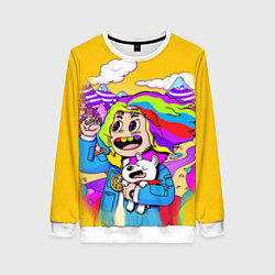 Свитшот женский 69 Rainbow, цвет: 3D-белый