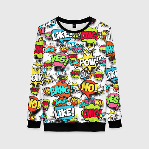 Женский свитшот Pop art Fashion / 3D-Черный – фото 1