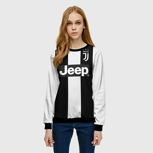 Женский свитшот FC Juventus: Ronaldo Home 18-19 / 3D-Черный – фото 3