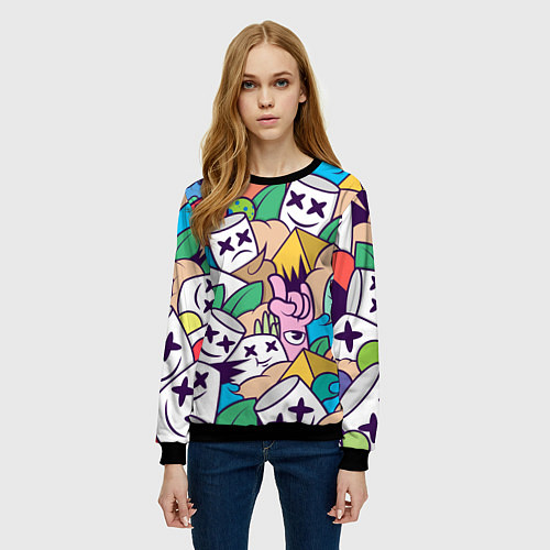Женский свитшот Marshmallow Colour / 3D-Черный – фото 3
