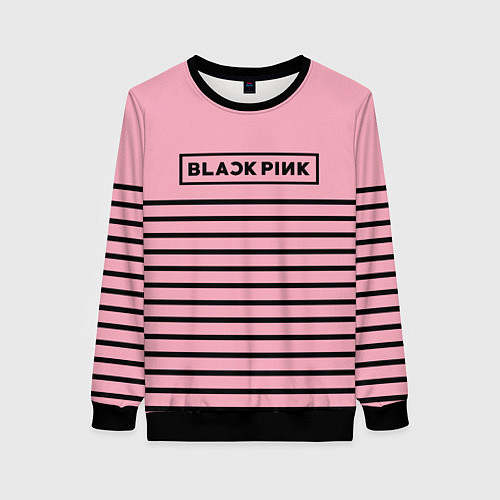 Женский свитшот Black Pink: Black Stripes / 3D-Черный – фото 1