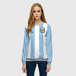 Свитшот женский Марадона Аргентина ретро, цвет: 3D-меланж — фото 2