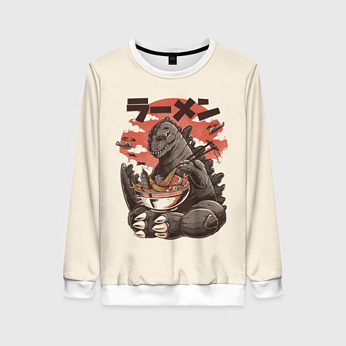 Женский свитшот Godzilla Eat / 3D-Белый – фото 1