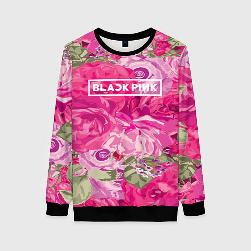 Женский свитшот Black Pink: Abstract Flowers / 3D-Черный – фото 1