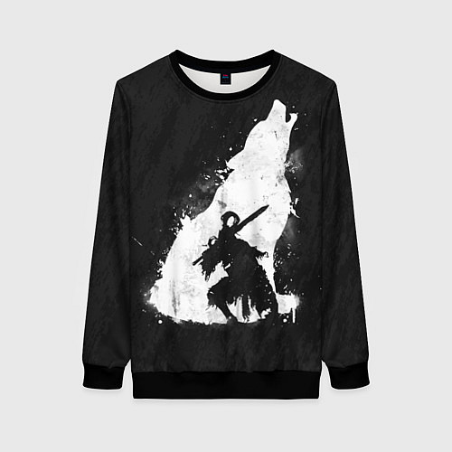 Женский свитшот Dark Souls: Howling Wolf / 3D-Черный – фото 1