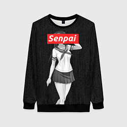 Свитшот женский Senpai: School Girl, цвет: 3D-черный