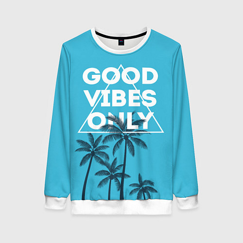 Женский свитшот Good vibes only / 3D-Белый – фото 1