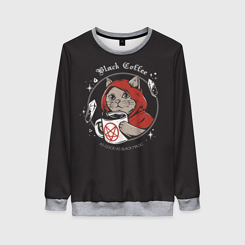 Женский свитшот Black Cat, Black Coffee / 3D-Меланж – фото 1