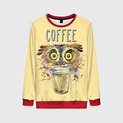 Свитшот женский Owls like coffee, цвет: 3D-красный