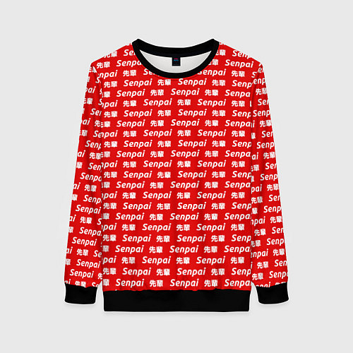 Женский свитшот Senpai Pattern / 3D-Черный – фото 1