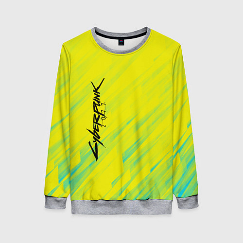 Женский свитшот Cyberpunk 2077: Yellow / 3D-Меланж – фото 1
