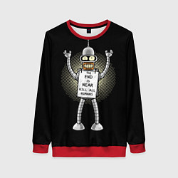 Свитшот женский Kill All Humans, цвет: 3D-красный