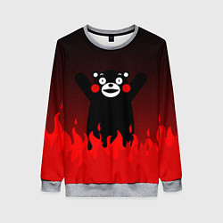 Свитшот женский Kumamon: Hell Flame, цвет: 3D-меланж