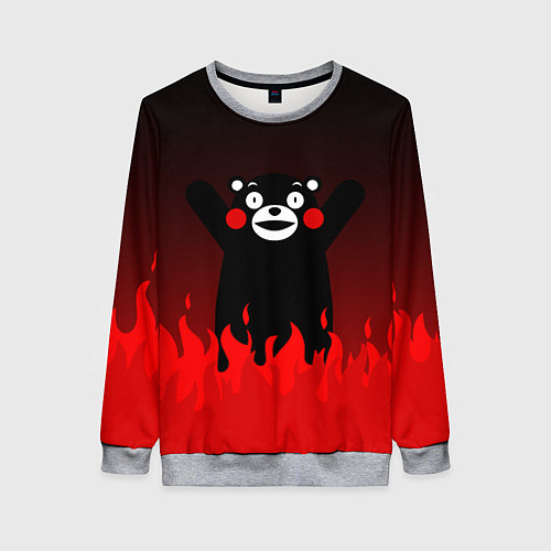 Женский свитшот Kumamon: Hell Flame / 3D-Меланж – фото 1