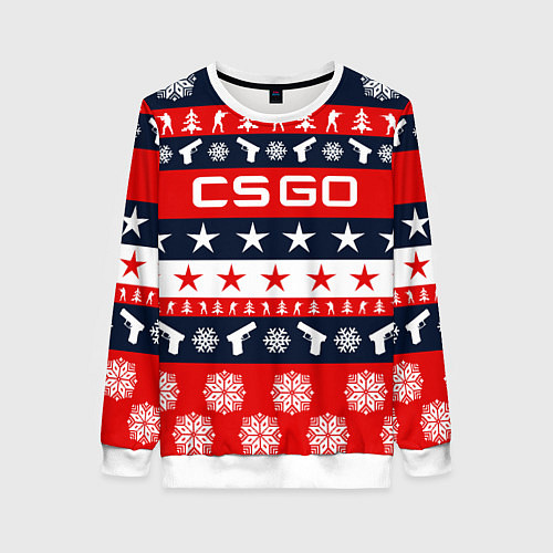 Женский свитшот CS:GO New Year / 3D-Белый – фото 1