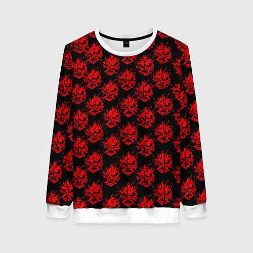 Женский свитшот Cyberpunk 2077: Samurai Pattern / 3D-Белый – фото 1