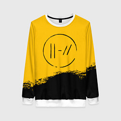 Свитшот женский 21 Pilots: Yellow Logo, цвет: 3D-белый