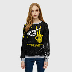 Свитшот женский TOP: Skeleton Clique, цвет: 3D-меланж — фото 2