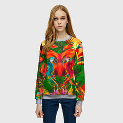 Свитшот женский Яркие тропики, цвет: 3D-меланж — фото 2