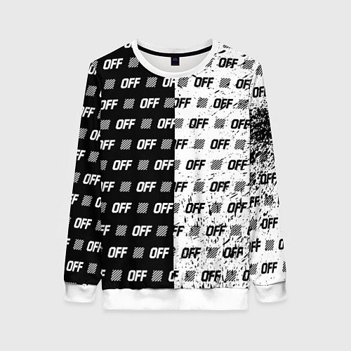 Женский свитшот Off-White: Black & White / 3D-Белый – фото 1