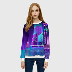 Свитшот женский Neon Nights, цвет: 3D-белый — фото 2