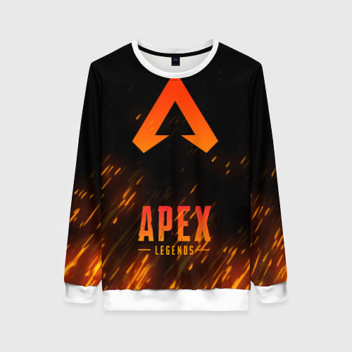Женский свитшот Apex Legends: Orange Flame / 3D-Белый – фото 1
