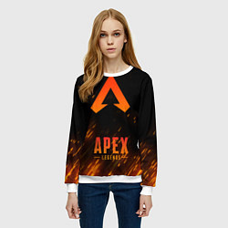 Свитшот женский Apex Legends: Orange Flame, цвет: 3D-белый — фото 2