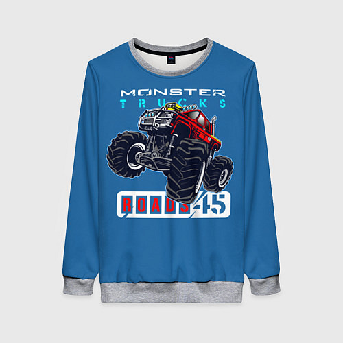 Женский свитшот Monster trucks / 3D-Меланж – фото 1