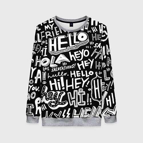 Женский свитшот Hello Pattern / 3D-Меланж – фото 1