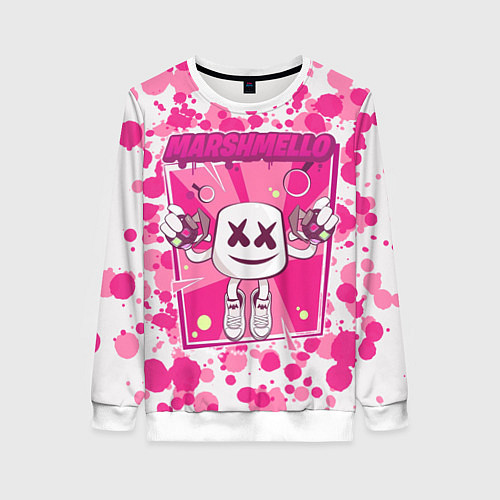 Женский свитшот Marshmello: Pink Fashion / 3D-Белый – фото 1