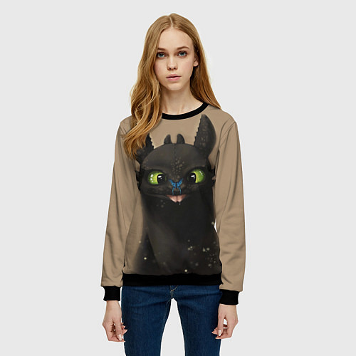 Женский свитшот Как приручить дракона / 3D-Черный – фото 3