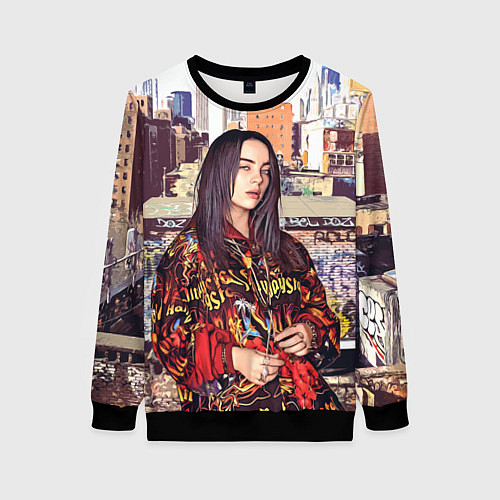 Женский свитшот Billie Eilish: Street Style / 3D-Черный – фото 1