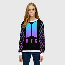 Свитшот женский BTS: Neon Night, цвет: 3D-белый — фото 2