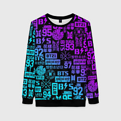 Свитшот женский BTS Logos, цвет: 3D-черный