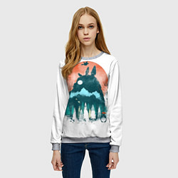 Свитшот женский Лесной Тоторо, цвет: 3D-меланж — фото 2