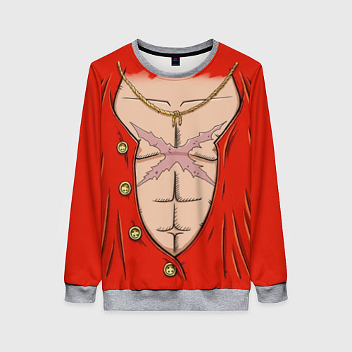 Женский свитшот One Piece грудь Луффи со шляпой для косплея / 3D-Меланж – фото 1
