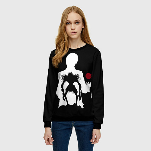 Женский свитшот Рюк в свете / 3D-Черный – фото 3