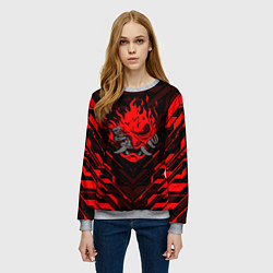 Свитшот женский CYBERPUNK 2077, цвет: 3D-меланж — фото 2