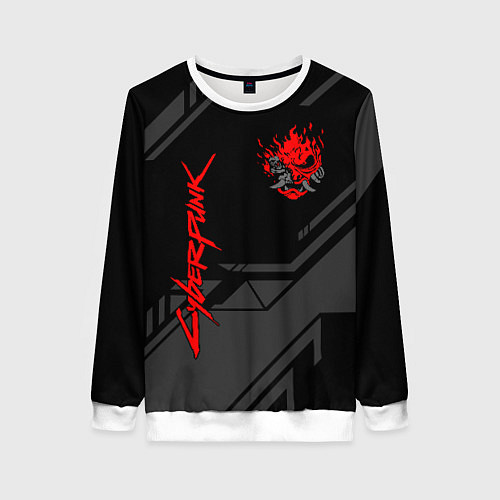 Женский свитшот Cyberpunk 2077: Grey Samurai / 3D-Белый – фото 1