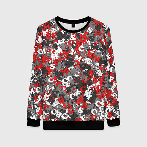 Женский свитшот Камуфляж с буквами F C S M / 3D-Черный – фото 1