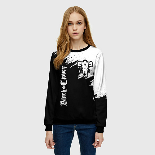 Женский свитшот ЧЁРНЫЙ КЛЕВЕР / 3D-Черный – фото 3