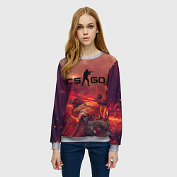 Свитшот женский CS GO logo abstract style, цвет: 3D-меланж — фото 2