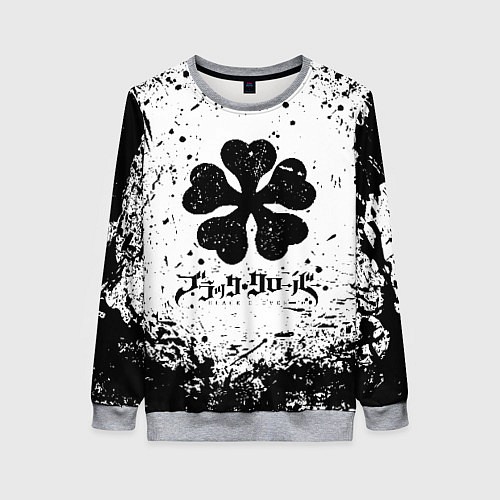 Женский свитшот ЧЁРНЫЙ КЛЕВЕР / 3D-Меланж – фото 1