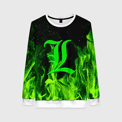Женский свитшот L letter flame / 3D-Белый – фото 1