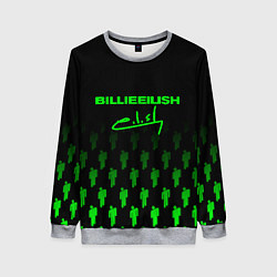 Свитшот женский Billie Eilish: Green & Black Autograph, цвет: 3D-меланж