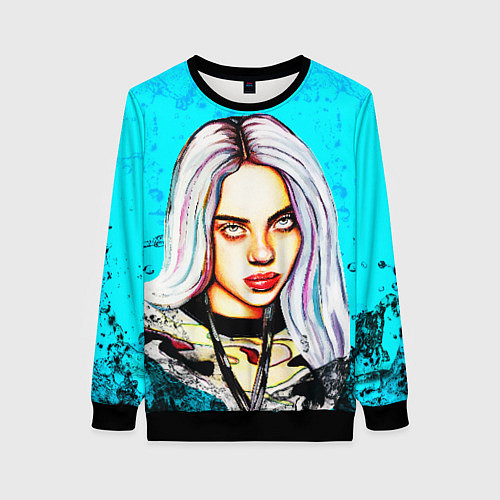 Женский свитшот BILLIE EILISH: Fan Art / 3D-Черный – фото 1